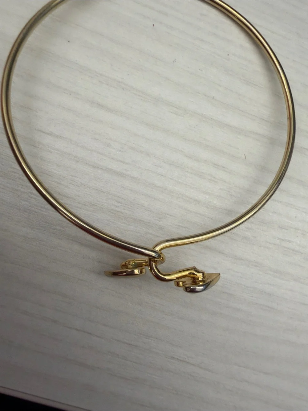 Gold Heart Duo Bangle Bracelet - Women Jewelry